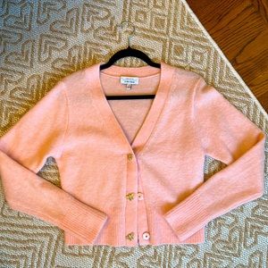 & other stories pink wool blend cardigan, XS